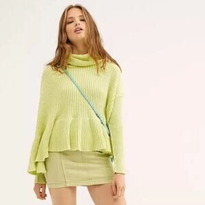 free people layer cake lime sweater